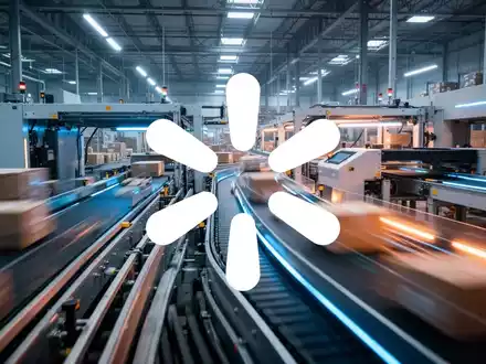 Abstrakte Darstellung moderner Logistik und effizienter Lieferketten in einem automatisierten Verteilzentrum. - Foto: über boerse-global.de