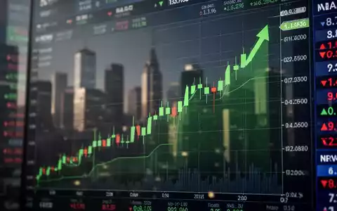 Steigende grüne Aktienkurve auf einem digitalen Börsenbildschirm als Symbol für ein neues Rekordhoch - Foto: über boerse-global.de