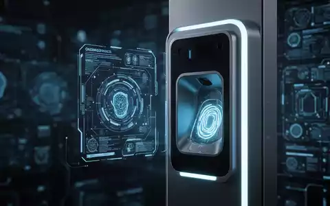 Nahaufnahme einer modernen biometrischen digitalen Scanneroberfläche für sichere passwortlose Authentifizierung. - Foto: über boerse-global.de