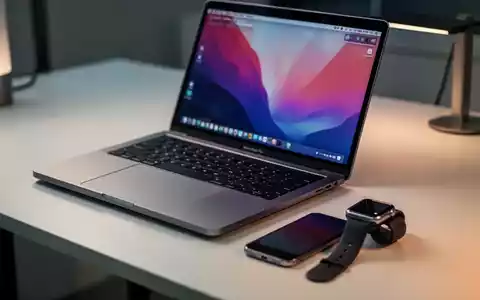 Ein MacBook, iPhone und eine Apple Watch auf einem sauberen, professionellen Schreibtisch, die das Apple-Software-Ökosystem repräsentieren. - Foto: über boerse-global.de