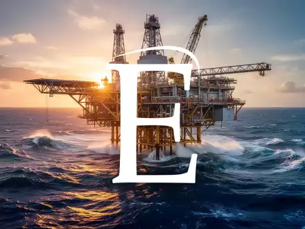 Moderne Offshore-Ălplattform bei Sonnenaufgang als Symbol fĂŒr die Energiebranche - Foto: ĂŒber boerse-global.de