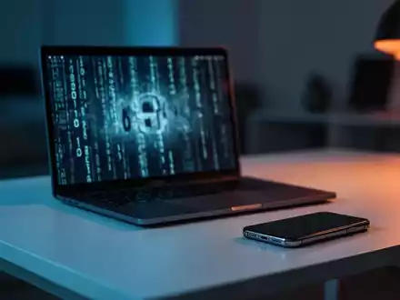 Laptop auf einem Schreibtisch, der die Gefahr saisonaler Online-Phishing- und Digitalbetrugs darstellt. - Foto: über boerse-global.de