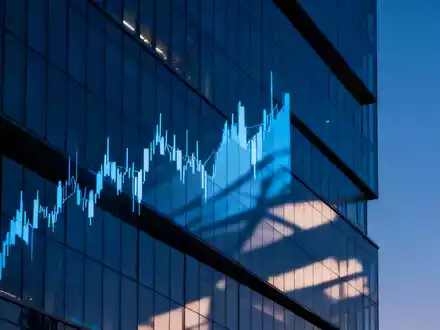 Abstrakte Darstellung moderner Finanzarchitektur bei Dämmerung, symbolisierend Marktvolatilität und Kapitalstärke. - Foto: über boerse-global.de