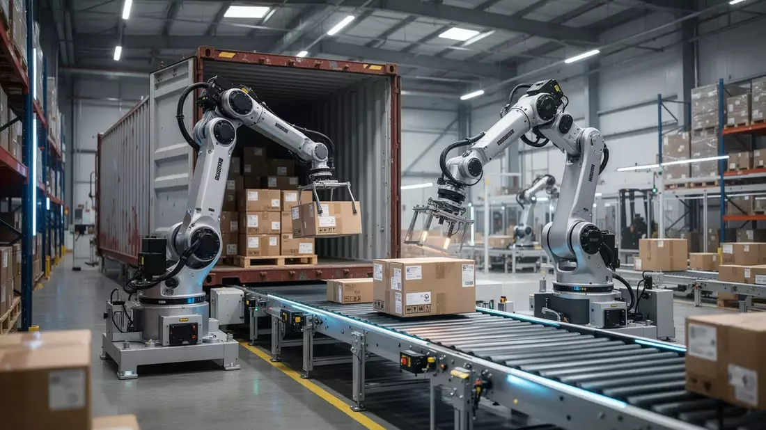 BAUHAUS automatisiert Container-Entladung mit Robotern