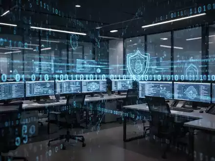 Cybersicherheits-Digitallandschaft mit abstrakten Datenströmen, die Datenverletzungs-Schwachstellen darstellen. - Foto: über boerse-global.de