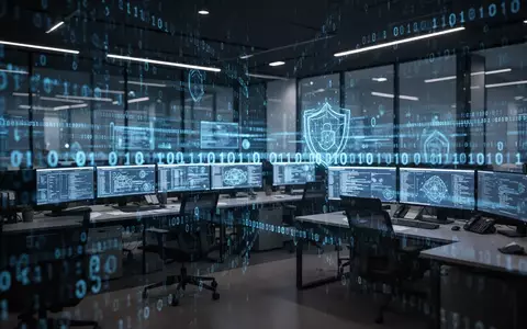 Cybersicherheits-Digitallandschaft mit abstrakten Datenströmen, die Datenverletzungs-Schwachstellen darstellen. - Foto: über boerse-global.de