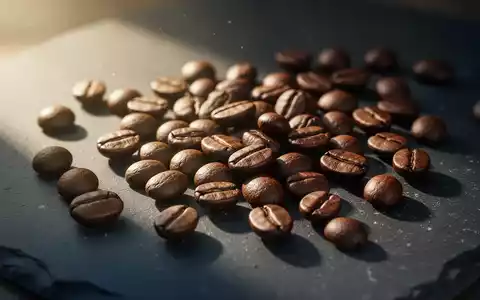 Nahaufnahme von gerösteten Kaffeebohnen auf einem dunklen Untergrund mit stimmungsvollem Licht. - Foto: über boerse-global.de