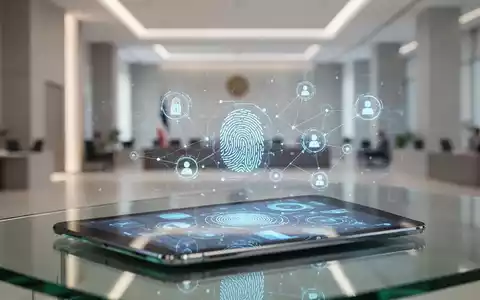 Digitales Tablet mit abstrakten Datenvisualisierungen in einem modernen Regierungsbüro. - Foto: über boerse-global.de
