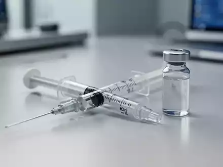 Medizinische Spritze und Wirkstoffvial auf einem sterilen klinischen Untergrund als Symbol für moderne Adipositas-Therapie. - Foto: über boerse-global.de