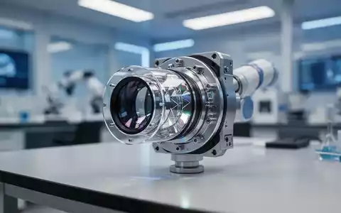 Hochtechnologisches robotisches optisches Sensormodul mit komplexen Linsen und Mikrospiegeln auf einer Laborbank. - Foto: über boerse-global.de