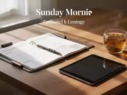Ein minimalistischer Schreibtisch mit einem Planer und einem Tablet bei natürlichem Sonnenlicht als Symbol für strukturierte Freizeitplanung. - Foto: über boerse-global.de
