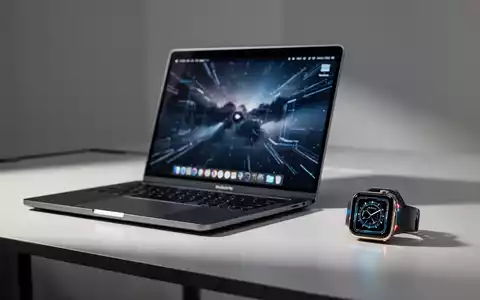 Ein modernes MacBook Pro und eine Apple Watch auf einem minimalistischen Schreibtisch. - Foto: über boerse-global.de