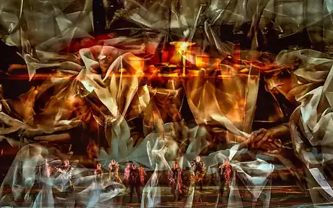 Die Sänger verschwinden hinter den KI-generierten Projektionen. - Foto: Enrico Nawrath/Bayreuther Festspiele/dpa
