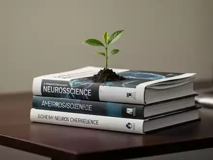 Ein grüner Keimling wächst aus wissenschaftlichen Fachbüchern auf einem Schreibtisch als Symbol für psychische Resilienz. - Foto: über boerse-global.de