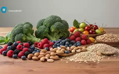 Frische, gesunde Lebensmittel wie Gemüse, Beeren und Vollkornprodukte auf einem Holztisch als Symbol für gesunde Ernährung. - Foto: über boerse-global.de