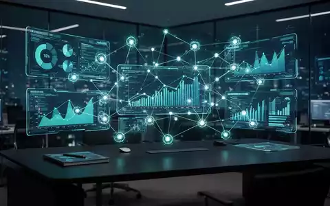 Holografische Datenvisualisierungen und Netzwerkknoten, die KI-gesteuertes Finanzrisikomanagement in einem modernen Büro darstellen. - Foto: über boerse-global.de