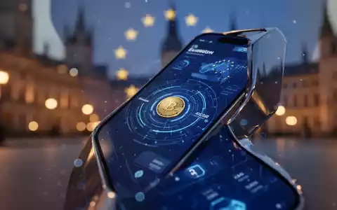 Nahaufnahme eines Smartphones mit digitalem Zahlungsinterface, im Hintergrund verschwommene europäische Finanzarchitektur. - Foto: über boerse-global.de