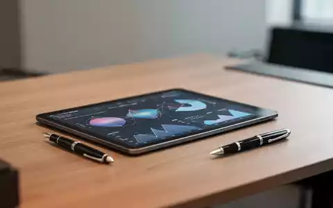 Digitales Tablet mit Datenvisualisierung und ein Füllfederhalter auf einem modernen, aufgeräumten Schreibtisch. - Foto: über boerse-global.de