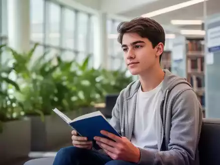 Ein konzentrierter Student in einer ruhigen, modernen Lernumgebung, der mentale Ausgeglichenheit und Fokus ausstrahlt. - Foto: über boerse-global.de