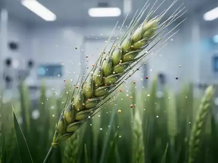 Ein moderner Weizenhalm im Labor, der die wissenschaftliche Optimierung der Nährstoffdichte in Nutzpflanzen symbolisiert. - Foto: über boerse-global.de