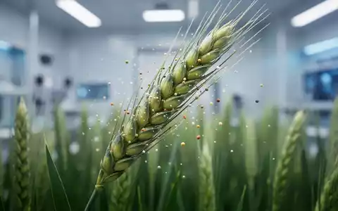 Ein moderner Weizenhalm im Labor, der die wissenschaftliche Optimierung der Nährstoffdichte in Nutzpflanzen symbolisiert. - Foto: über boerse-global.de