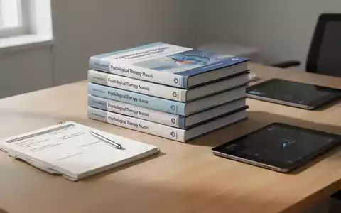 Stapel von Therapiemanualen und ein Notizbuch auf einem Schreibtisch in einer hellen, professionellen klinischen Umgebung. - Foto: über boerse-global.de