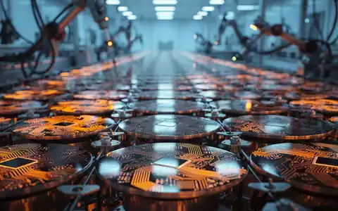 Abstrakte Darstellung der Halbleiterindustrie mit leuchtenden Silizium-Wafern in einer technologischen Umgebung. - Foto: über boerse-global.de