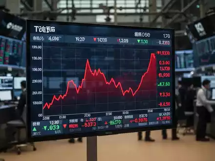 Roter Abwärtstrend auf einer digitalen Finanzanzeige an der Börse. - Foto: über boerse-global.de