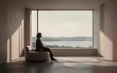 Eine nachdenkliche Person in einem minimalistischen, lichtdurchfluteten Raum blickt aus einem Fenster in eine ruhige Landschaft. - Foto: über boerse-global.de