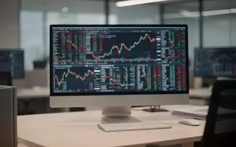 Moderne Finanzbüroumgebung mit verschwommenen Börsencharts auf einem Computerbildschirm. - Foto: über boerse-global.de