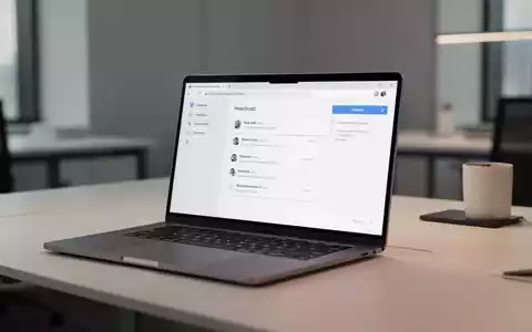 Modernes Laptop mit sauberer E-Mail-Anwendungsoberfläche in professionellem Büroumfeld. - Foto: über boerse-global.de