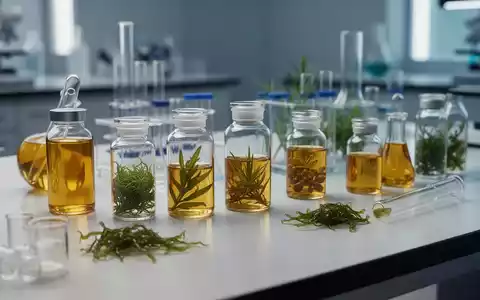 Hochwertige natürliche Nahrungsergänzungsmittel und Pflanzenöle auf einem Labortisch, die Innovationen in der Gesundheitsbranche symbolisieren. - Foto: über boerse-global.de