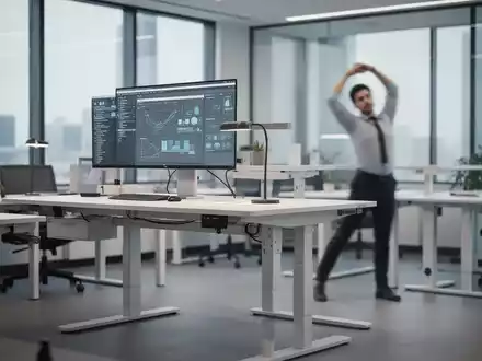 Moderner, ergonomischer Büroarbeitsplatz mit Fokus auf Gesundheit und Bewegung am Arbeitsplatz. - Foto: über boerse-global.de