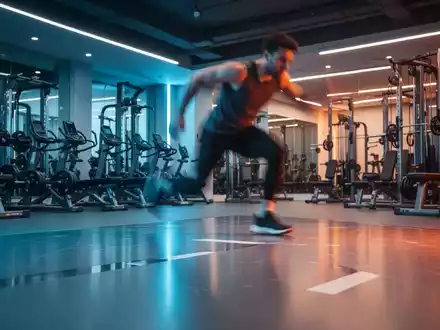 Ein moderner Fitnessraum mit hochwertigen Geräten, der die dynamische Atmosphäre eines hochintensiven Intervalltrainings vermittelt. - Foto: über boerse-global.de