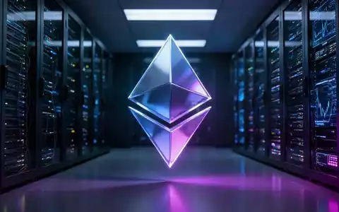 Leuchtendes 3D-Ethereum-Symbol in einem modern beleuchteten Serverraum. - Foto: über boerse-global.de