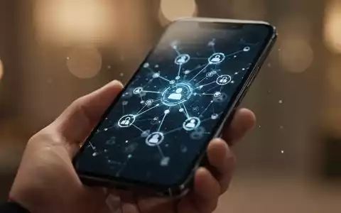 Nahaufnahme eines modernen Smartphones mit digitaler Benutzeroberfläche und Netzwerksymbolen zur Darstellung der WhatsApp-Benutzernamen-Umstellung. - Foto: über boerse-global.de