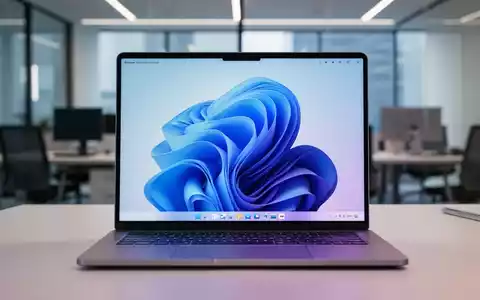 Moderner Laptop mit Windows 11 Benutzeroberfläche in einer professionellen Büroumgebung. - Foto: über boerse-global.de