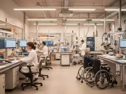 Moderne und helle Werkstatt für Menschen mit Behinderung mit ergonomischen Arbeitsplätzen und hochwertiger technischer Ausstattung. - Foto: über boerse-global.de