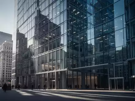 Ein modernes Bürogebäude in einem Finanzviertel, das die Ernsthaftigkeit und Transparenz im Wirtschaftskontext symbolisiert. - Foto: über boerse-global.de