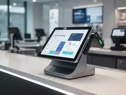 Modernes digitales Kassensystem in einem Ladengeschäft zur Darstellung der E-Rechnungs-Digitalisierung. - Foto: über boerse-global.de