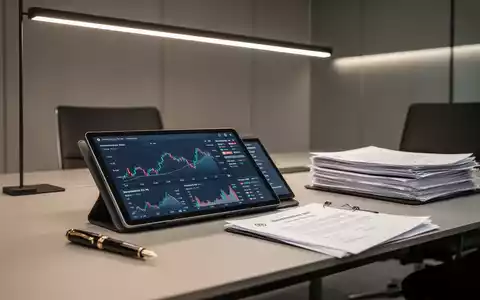 Moderner Schreibtisch mit Tablet und Finanzunterlagen in einem professionellen Büroumfeld. - Foto: über boerse-global.de