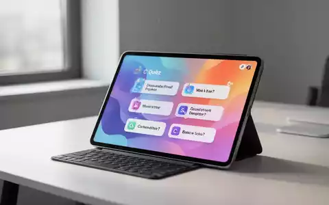 Ein Tablet auf einem Schreibtisch zeigt eine Quiz-App zur kognitiven Aktivierung in einer modernen Arbeitsumgebung. - Foto: über boerse-global.de