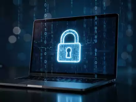Digitales Sicherheitsschloss auf einem Laptop-Bildschirm als Symbol für Cybersicherheit und Kontoschutz. - Foto: über boerse-global.de