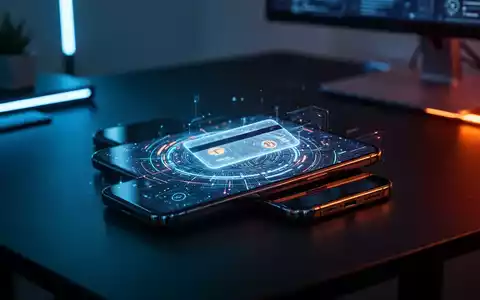 Ein Smartphone auf einem dunklen Schreibtisch mit einer digitalen Krypto-Wallet-App bei gedimmter, technischer Beleuchtung. - Foto: über boerse-global.de