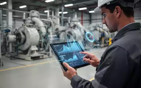 Ein Ingenieur analysiert auf einem Tablet Energiedaten in einer modernen Industrieanlage zur Effizienzoptimierung. - Foto: über boerse-global.de