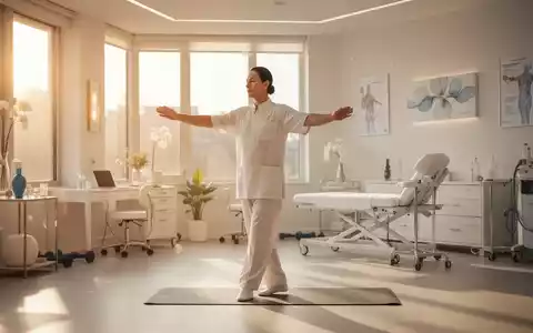 Person bei achtsamen Qigong-Übungen in einem hellen, modernen Raum zur Gesundheitsförderung. - Foto: über boerse-global.de
