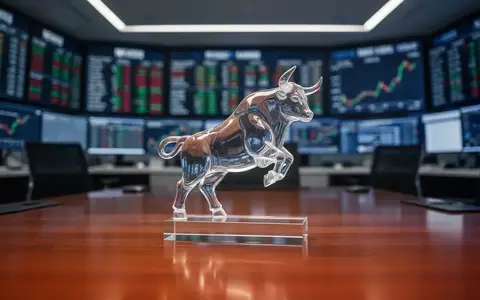 Stilisierte Bullen-Skulptur vor verschwommenen Finanzdaten auf einem modernen Trading-Desk. - Foto: über boerse-global.de