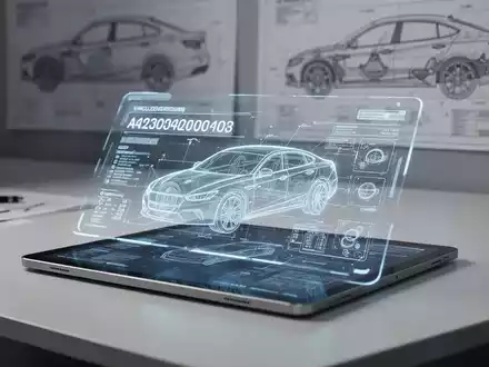 Digitales Tablet mit technischen Fahrzeugdaten und Fahrzeug-Identifizierungsnummer als Symbol für die eCoC-Einführung. - Foto: über boerse-global.de