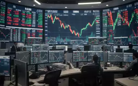 Digitale Finanzcharts mit fallenden Kurstrends auf einem Bildschirm im Hintergrund. - Foto: über boerse-global.de