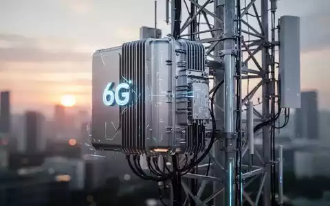 Fortschrittliche 6G-Funkhardware auf einem Telekommunikationsturm bei Sonnenuntergang montiert. - Foto: über boerse-global.de